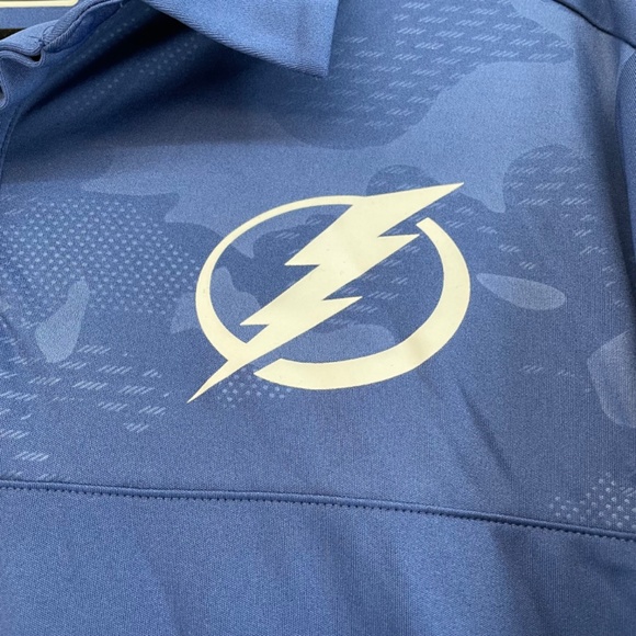 NHL Authentic Pro Fanatics Tampa Bay Lightning Polo Men’s Size Large - Picture 12 of 16
